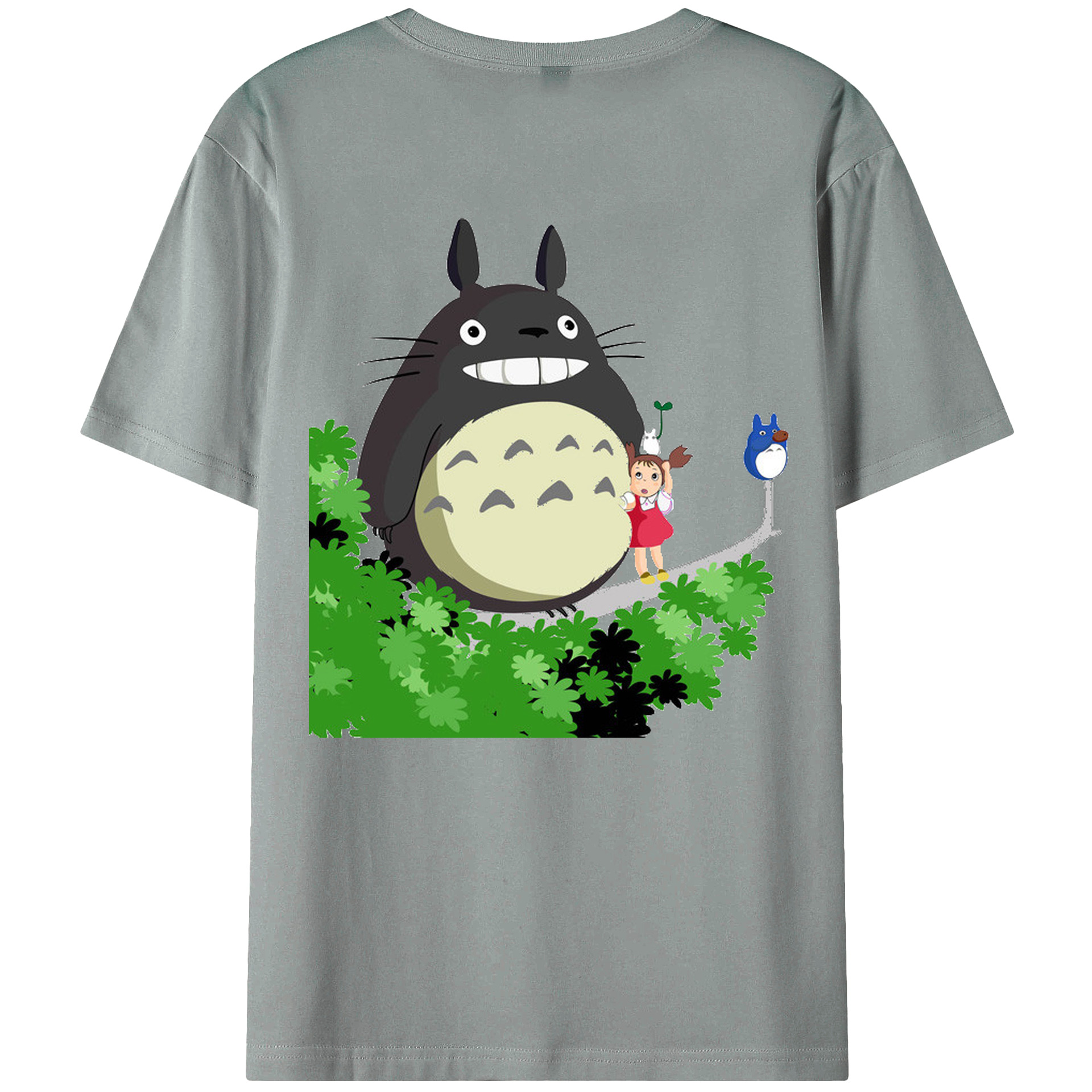 （画像用） となりのトトロ 草壁メイ 草壁サツキ My Neighbor Totoro Satsuki Kusakabe Mei Kusakabe 綿100％ メンズ半袖Tシャツ（バックプリント） 通気性